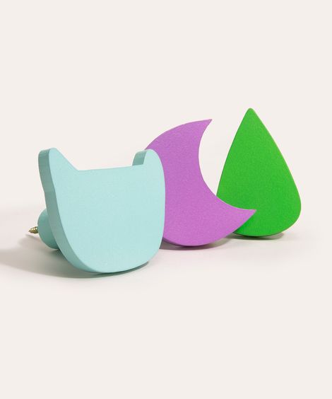 kit de 3 cabideiros mooui multicor