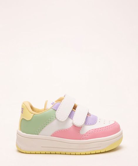 tênis infantil com velcro colorido