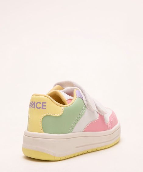 tênis infantil com velcro colorido