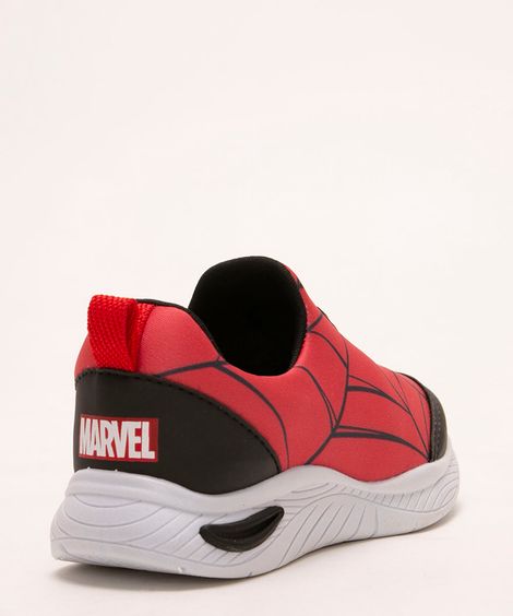 tênis infantil knit homem-aranha calce fácil vermelho