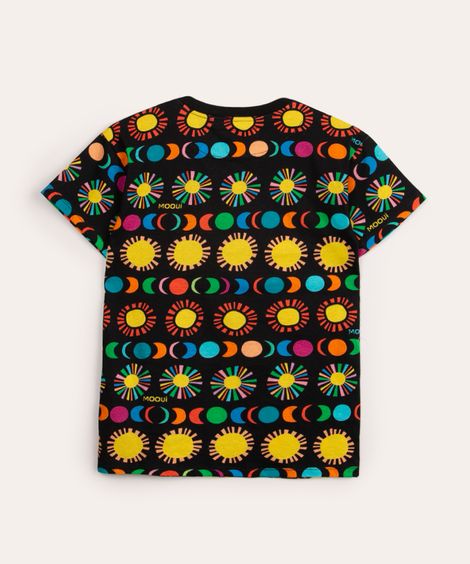 camiseta infantil de algodão oversized viagem interestelar mooui preto