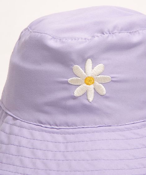 chapéu infantil bucket hat dupla face com bordado multicor