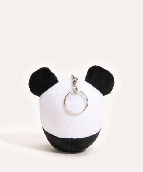 chaveiro de pelúcia panda branco