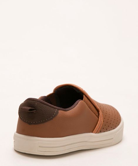 tênis infantil slip on caramelo