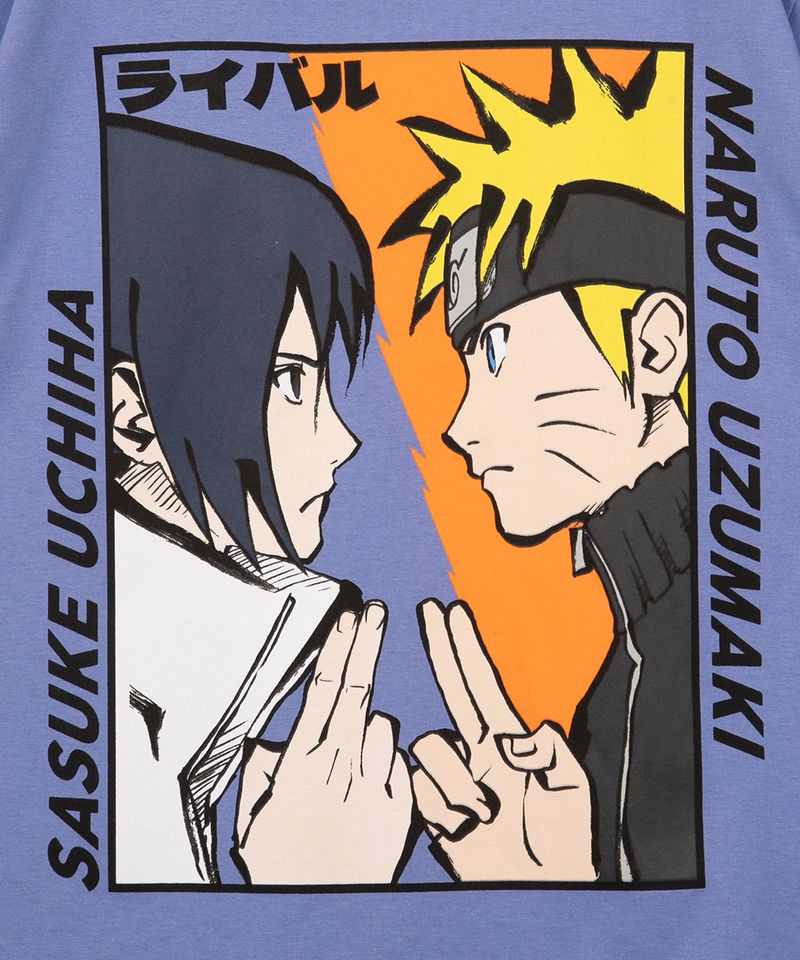 Camiseta Manga Longa Mangá Naruto Sasuke Uchiha pequeno