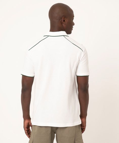 polo comfort com nervuras bicolor off white