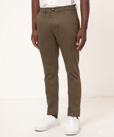 calça de sarja alfaiatada com bolsos  verde