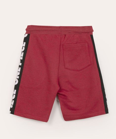 bermuda infantil de moletom one piece vermelha