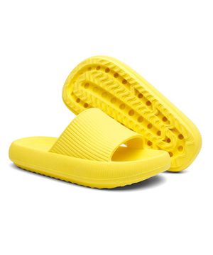 Chinelo Nuvem Slide Leve Confortável Moderno Valentina Kister Amarelo