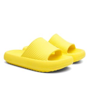 Chinelo Nuvem Slide Leve Confortável Moderno Valentina Kister Amarelo