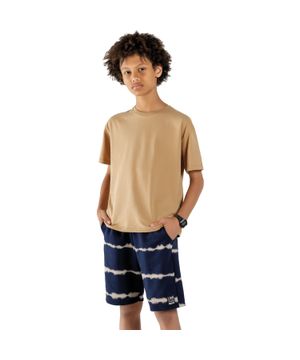 Bermuda Teen Masculina Lemon Moletom Azul