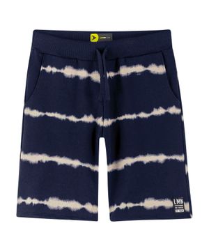 Bermuda Teen Masculina Lemon Moletom Azul