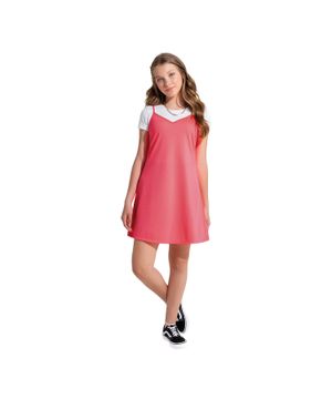 Vestido Teen Amora Interlock Rosa