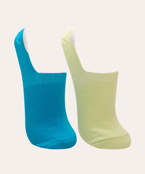 kit de 2 pares de meias invisíveis  multicor