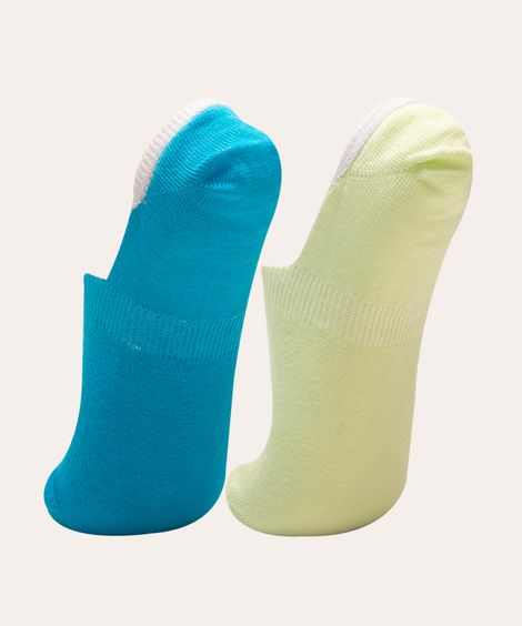 kit de 2 pares de meias invisíveis  multicor
