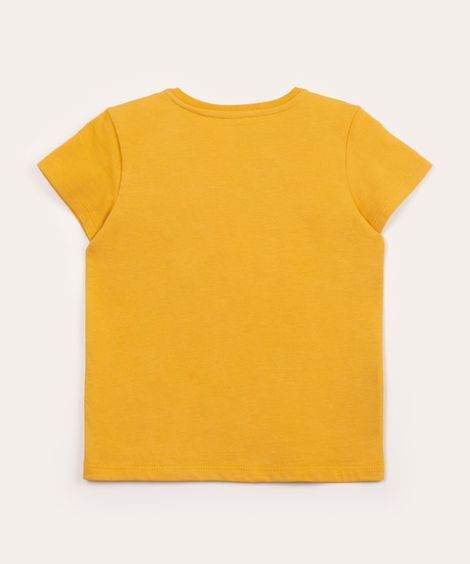 camiseta infantil manga curta simba amarelo