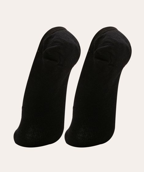 kit de 2 meias sapatilha invisível preto