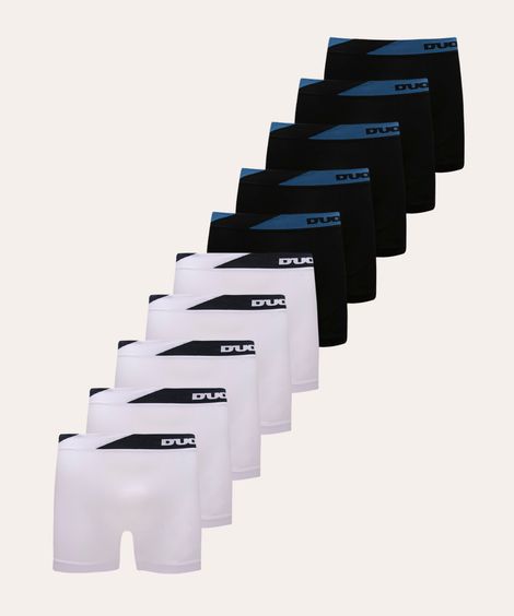 kit de 10 cuecas boxer sem costura duomo multicor