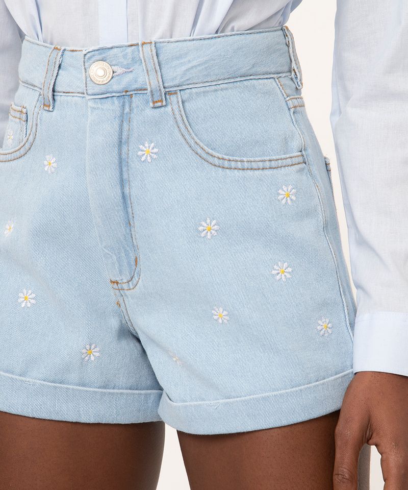 Short jeans 2024 florido feminino