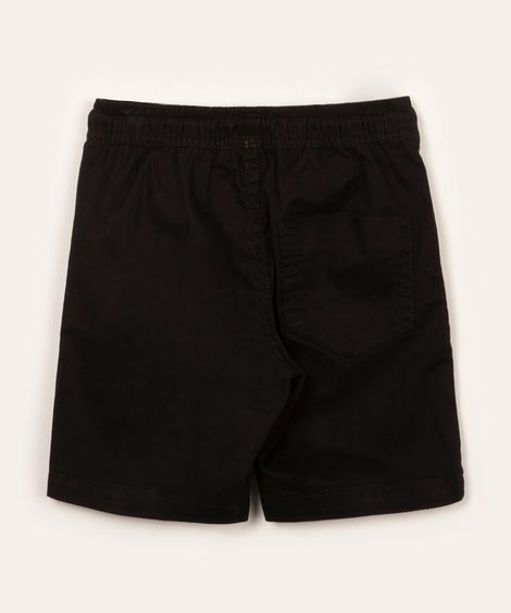bermuda infantil de sarja com cordão preta