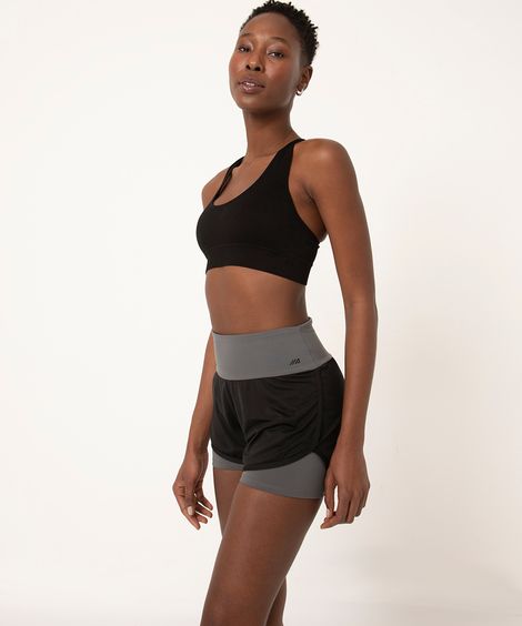 short running com forro esportivo preto