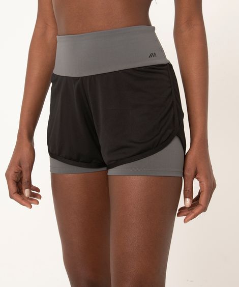 short running com forro esportivo preto