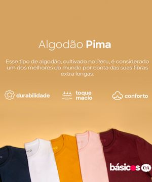 camiseta básica em algodão peruano pima rosa claro