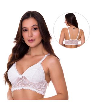 KIT 2 Sutiãs Amamentação em Renda sem Bojo Lingerie Pós Parto Moda de Baixo - V159 Multicor