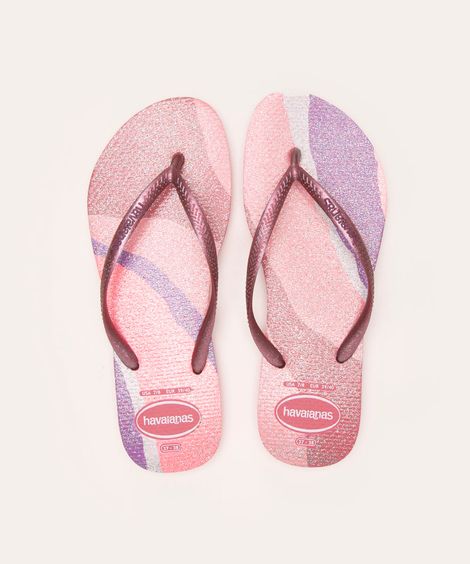 chinelo slim palette glow havaianas rosa