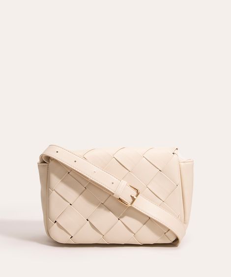 bolsa transversal tressê off white