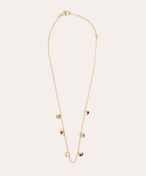 colar com medalhas dourado