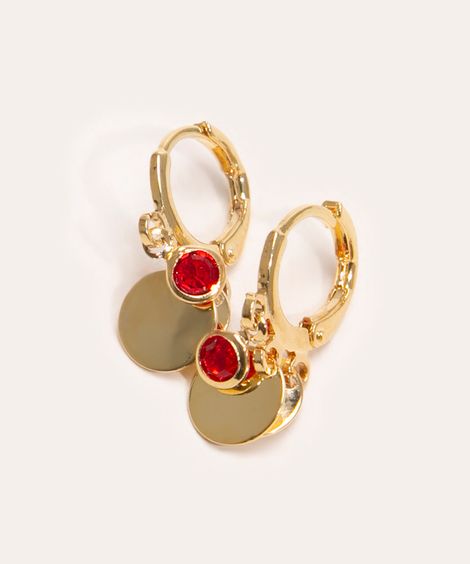 brinco de argola pequena com pingentes dourado
