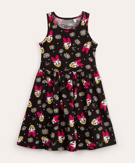 vestido infantil margarida com bolsa preto