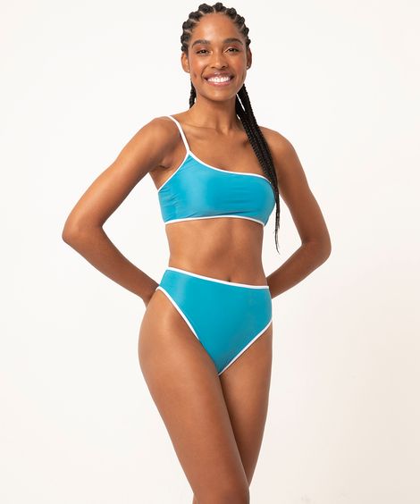 biquíni calcinha tanga hot pants cosmo com proteção uv50 azul