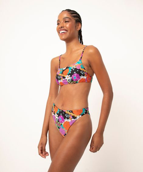 biquíni calcinha tanga hot pants areia cosmo com proteção uv50 preta