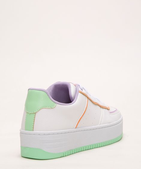 tênis casual com recortes branco