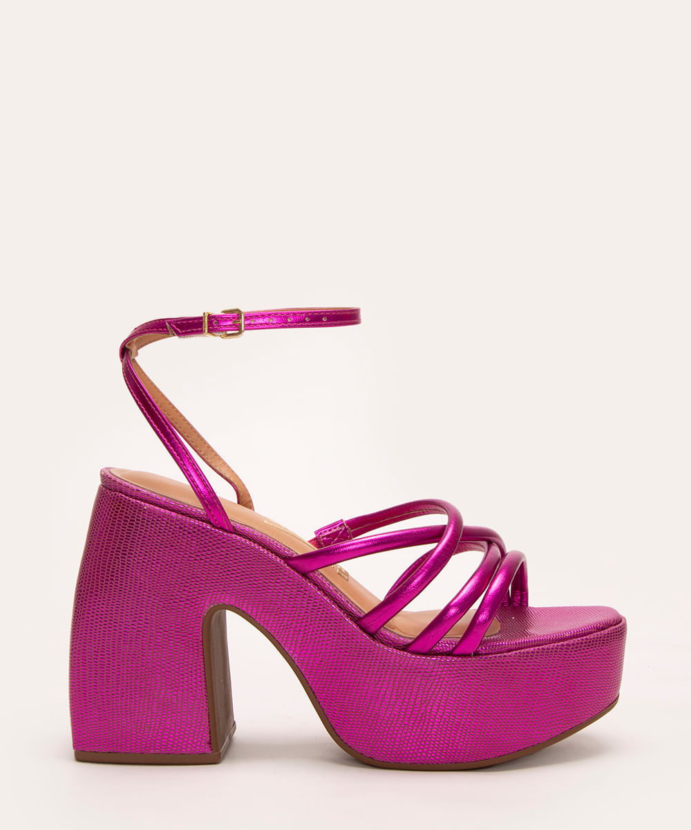 Plataforma pink metalizada, da C&A