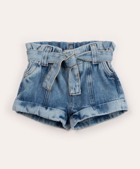 short infantil de sarja clochard azul claro