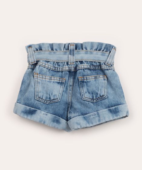 short infantil de sarja clochard azul claro