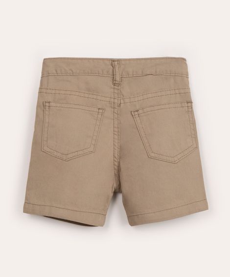 short infantil de sarja bege