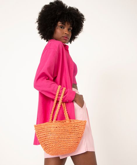 bolsa shopper palha laranja