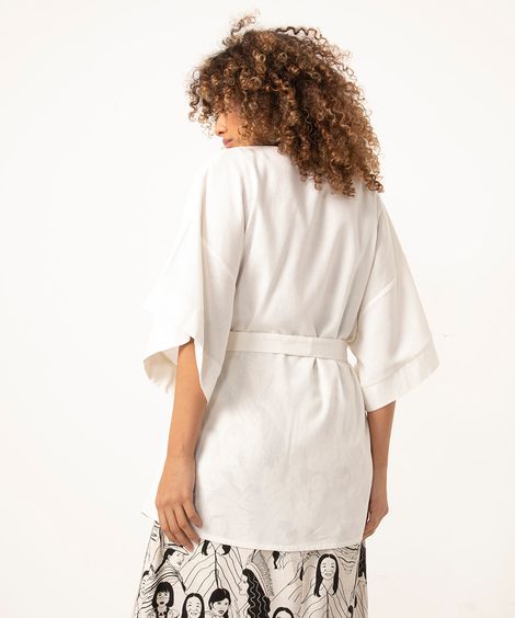 kimono manga curta peixe nalimo off white