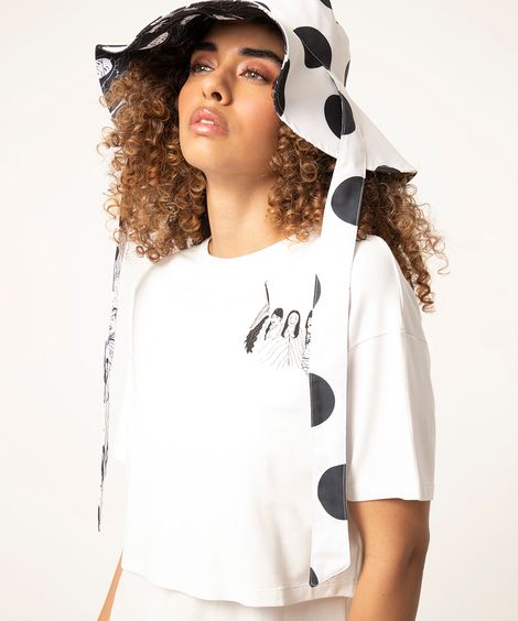 camiseta oversized manga curta abya yala nalimo off white
