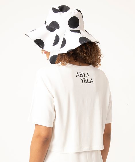 camiseta oversized manga curta abya yala nalimo off white