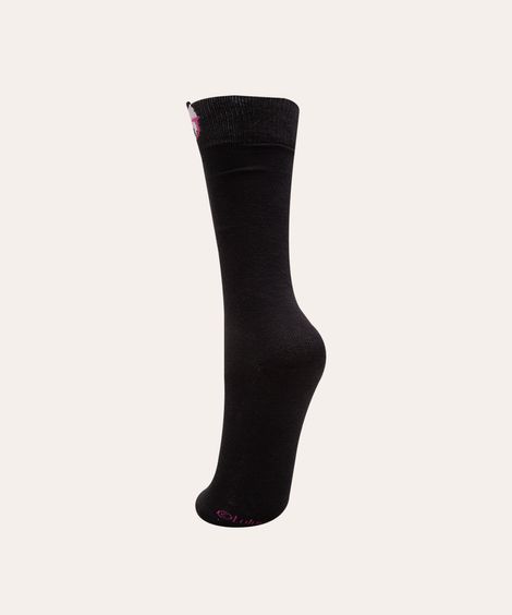 meia infantil cano alto luluca pandinha preto