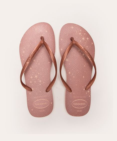 chinelo slim gloss glitter havaianas rosa