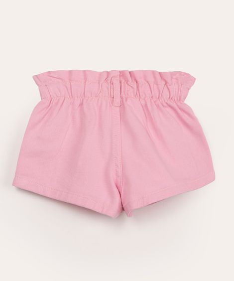 short infantil de sarja clochard rosa claro