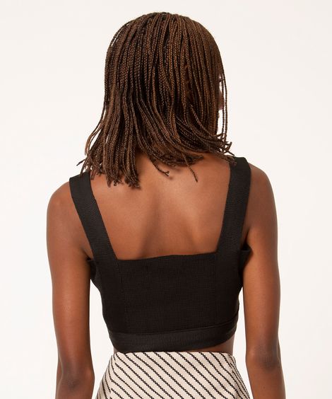 top cropped de bandagem preto