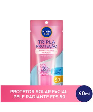 Protetor Solar Facial Nívea Sun Triple Protect Pele Radiante FPS50 40ml