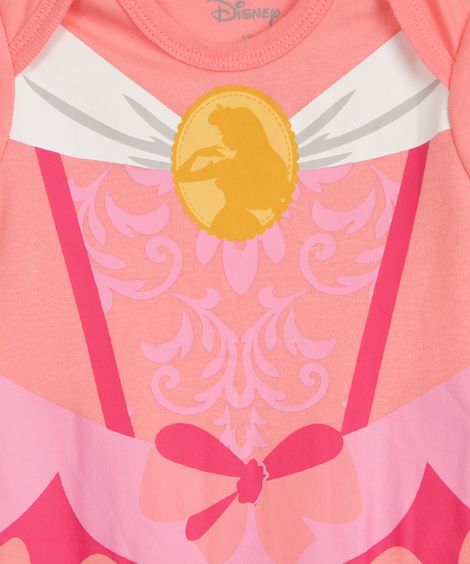body infantil manga curta princesas rosa